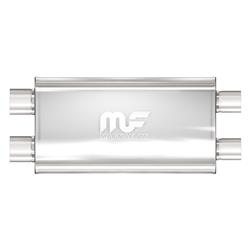 Muffler, Dual 3.00 in. Inlet/Dual 3.00 in. Outlet, Stainless Steel, Tru-X core design, Natural, Each