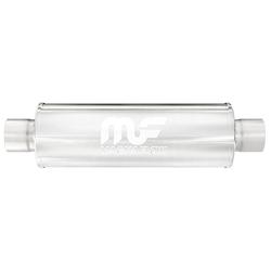 Muffler, 4.00 in. Inlet/4.00 in. Outlet, Stainless Steel, Natural, Each