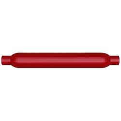 Muffler, Glasspack, Red Pack, Steel, Red, 2.00 in. Inlet/2.00 in. Outlet, 26 in. Length, Each