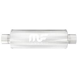 Muffler, Race Series, 2.50 in. Inlet/2.50 in. Outlet, Stainless Steel, Natural, Each