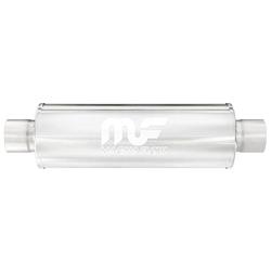 Muffler, Race Series, 3.50 in. Inlet/3.50 in. Outlet, Stainless Steel, Natural, Each