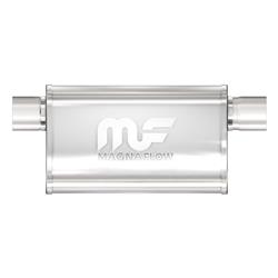 Muffler, 2.50 in. Inlet/2.50 in. Outlet, Stainless Steel, Brushed, Each