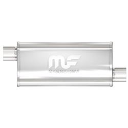 Muffler, 2.25 in. Inlet/2.25 in. Outlet, Stainless Steel, Polished, Each