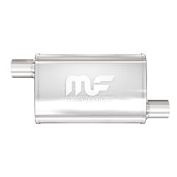 Muffler, 2.50 in. Inlet/2.50 in. Outlet, Stainless Steel, Polished, Each