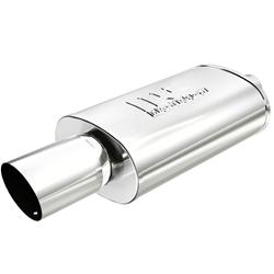 Muffler with Tip, 3.00 in. Inlet/4.00 in. Outlet, Stainless Steel, Polished, Each