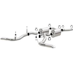 Exhaust System, Crossmember Back, Stainless Steel, Natural, Split Side Exit, Ford, 4.7L, 5.0L, Kit