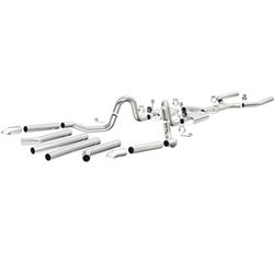 Exhaust System, Crossmember-Back, 409 Stainless Steel, Tru-X, Polished Tips, Buick, Chevy, Oldsmobile, Pontiac