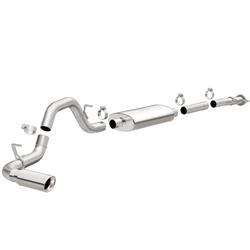 Exhaust System, Cat-Back, Stainless Steel, Natural/Polished, Passenger Side Exit, Chevy, GMC, Kit