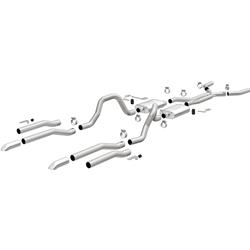 Exhaust System, Crossmember-Back, 409 Stainless Steel, Natural, Polished Tips, Chrysler, Dodge, Plymouth, Kit