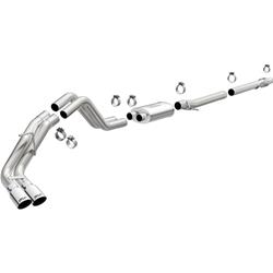 Exhaust System, Street Series, Cat-Back, Single In/Dual Out, 409 Stainless Steel, Natural, Passenger Side Exit, Polished Tips, Ford, 2.3L, Kit