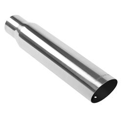 Exhaust Tip, Stainless Steel, Polished, Slant, Non-Rolled Edge, 2.5 in. Inlet, 3 in. Outlet, 18 in. Long, Each