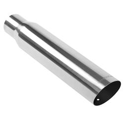 Exhaust Tip, Stainless Steel, Polished, Slant, Non-Rolled Edge, 2.5 in. Inlet, 3.5 in. Outlet, 18 in. Long