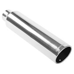 Exhaust Tip, Stainless Steel, Polished, Slant/Rolled Edge, 2.5 in. Inlet, 3.5 in. Outlet, 18 in. Long, Each