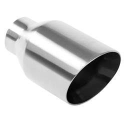 Exhaust Tip, Stainless Steel, Polished, Slant/Rolled Edge, 2.25 in. Inlet, 4 in. Outlet, 7.5 in. Long, Each