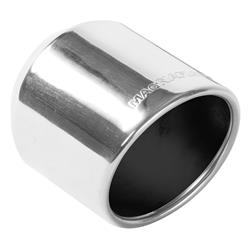 Exhaust Tip, Stainless Steel, Polished, Slant/Rolled Edge, 2.5 in. Inlet, 4 in. Outlet, 5.25 in. Long, Each