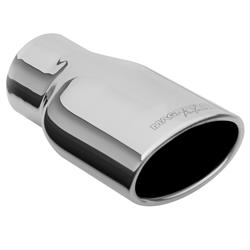 Exhaust Tip, Stainless Steel, Polished, Slant/Rolled Edge, 3 in. Inlet, Oval 3 x 5.5 in. Outlet, 9 in. Long