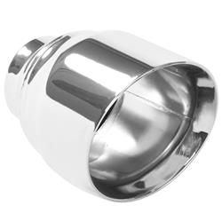 Exhaust Tip, Single, Round, Weld-on, Stainless Steel, Polished, 2.50 in. Inlet, 5.75 in. Length, Each