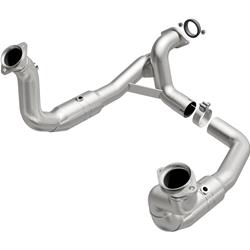 Catalytic Converter, Direct-Fit, Stock Flange, Two Inlets, One Outlet, Stainless Steel, Ceramic Honeycomb, Ford, Superduty, 6.2L, Each