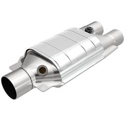 Catalytic Converters, Universal, 3-way, Stainless Case, Two 2.000 in. Slip Fit Inlets, One 2.500 in. Slip Fit Outlet, 16.000 in. Overall Length, Each