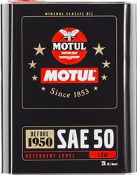 Engine Oil, Classic, Mineral, SAE 50, 2 Liters, Each