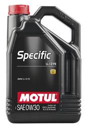 Engine Oil, OEM Specific - 100% Synthetic Engine Oil, SPECIFIC LL-12 FE 0W30 4X5L, Case of 4