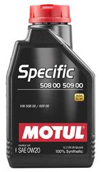 Engine Oil, OEM Specific - 100% Synthetic Engine Oil, SPECIFIC 508 00 509 00 0W20 12X1L, Case of 12