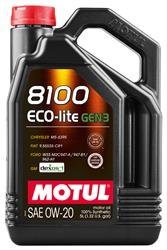 Engine Oil, 8100 Eco-Lite, Synthetic, 0W20, 5 Liter, Each