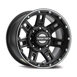 Wheels, Sidebiter Lock Satin Black with Machined Accents, Matte Black, 20 in. x 12.00 in., 8 x 180mm Bolt Circle, 4.800 in. Backspacing, Each