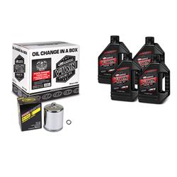 Motor Oil Change Kit, V-Twin Oil Quick Change, Canister Style Oil Filter, Chrome Plated, 4 qts. Synthetic 20W50 Motor Oil, Harley-Davidson®, Kit