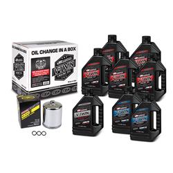 Motor Oil Change Kit, V-Twin Oil Full Change, Canister Style Oil Filter, Chrome Plated, 8 qts. Synthetic 20W50 Motor Oil, Harley-Davidson®, Kit