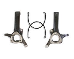 Spindles, Lifted, Ductile Iron, EDP Coated, 3.50 in. Lift, Brake Line Extensions, Dodge, RWD, Pair