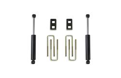 Block Kit, Cast Iron, 2 in. Lift, with U-Bolts, Shocks, Chevy, GMC, Kit