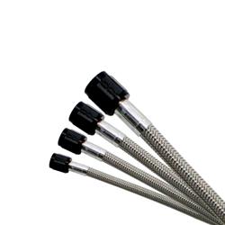Hose, Braided Stainless Steel, -3 AN Female End, Black, -3 AN Female End, Black, 8 in. Length, Each
