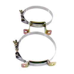 Nitrous Bottle Brackets, Stainless Steel, 6.890 in. Diameter, 10/15 lb. Bottles, Kit