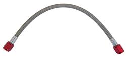 Fuel/Nitrous Line; D-4 Stainless Steel Fuel/Nitrous Braided Hose; -4 AN; 12 in. Length; w/Red Fittings