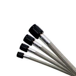 Fuel/Nitrous Line; D-4 Stainless Steel Fuel/Nitrous Braided Hose; -4 AN; 16 ft. Length; w/Black Fittings