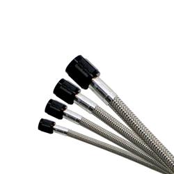 AN Hose, SHO, Braided Stainless, PTFE Lined, Assembled, Black Fittings, 20 ft. Long, Each