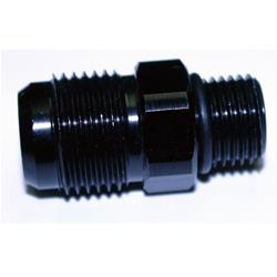 Adapter, Nitrous Bottle, Aluminum, Black Anodized, Male -6 AN O-Ring to Male -8 AN, Each
