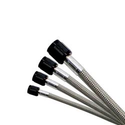 Fuel/Nitrous Line; D-6 Stainless Steel Fuel/Nitrous Braided Hose; -6 AN; 10 ft. Length; w/Black Fittings