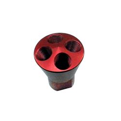 Nitrous Distribution Block; Showerhead Nitrous Distributor Block; 4 Port; Red