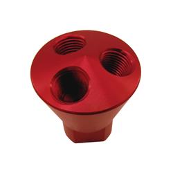 Nitrous Distribution Block; Showerhead Nitrous Distributor Block; 3 Port; Red