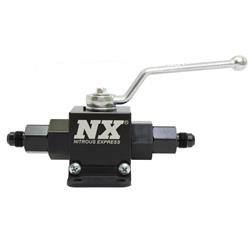 Nitrous Express Lightweight, Billet Aluminum, In-Line Ball Valve, Direct Flow 1/2 Inch I.D.. 6AN Fittings, Each