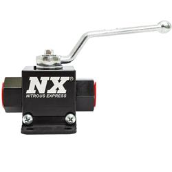 Ball Valve, -8 AN Female O-Ring to -8 AN Female O-Ring, Aluminum, Anodized, Each