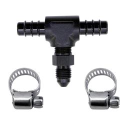 Fitting, Fuel Tee Male -4 AN, 5/16 in. Hose, 5/16 in. Hose, Brass, Nickel Plated, Each
