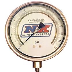 Nitrous Pressure Gauge; Certified Nitrous Pressure Gauge; 6 in.
