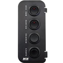 Electrical Switch Panels, NX Accessory Power, 4 Switches, Rocker, Aluminum, Black, Dash Mount, Replaces 4WD Switch, Cadillac, Chevy, GMC, Each
