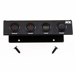 Switch Panel, NX Accessory Power, Console Mount, Aluminum, Black, 4 Rocker Switches, Chevy, Each