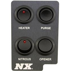 Switch Panel, NX Accessory Power, Console Mount, Aluminum, Black, 4 Rocker Switches, Ford, Each