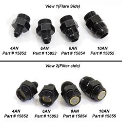 Pipe Fitting, 6AN to 8AN ORB Filter fitting for Lightning 375