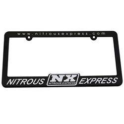 License Plate Frames, Plastic, Black, NX Nitrous Express Logo, Each